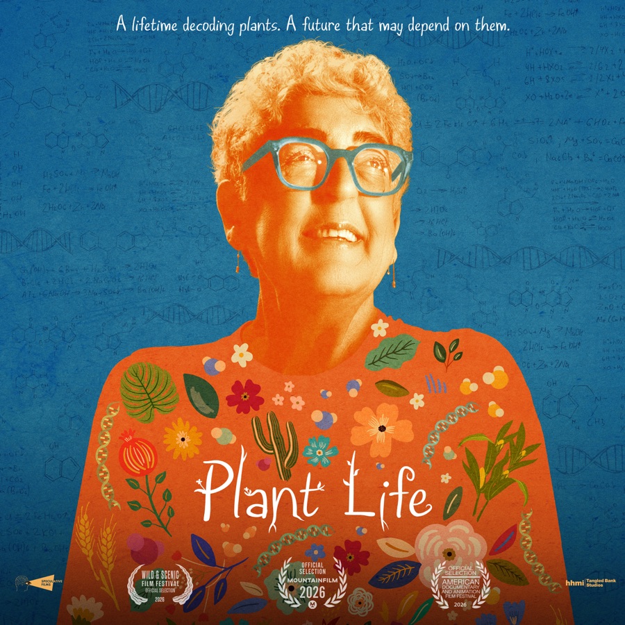 Square Plant Life poster with Dr. Joanne Chory and festival laurels